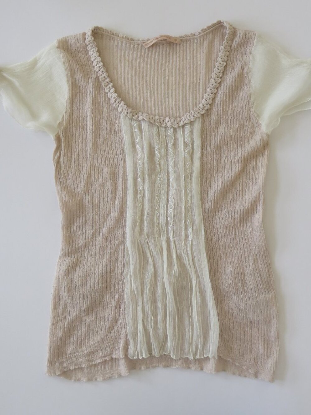 Vintage Italian Silk Apartment 50 Capped Sleeve Top